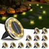 Bowfar 12 pezzi Luci Solari per Esterni, 12 LED Lampade Solare da Terra Bianco Caldo Luci da Giardino, Faretti Sepolta Solari Impermeabili IP65 per Prato, Marciapiede, Patio, Vialetto