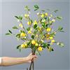 Generic 3 rami di limone artificiali, 82 cm, giallo finto fiore di limone, bouquet di limone, fiori artificiali, bouquet di limone, per la primavera estate, casa agricola o da tavolo centrotavola