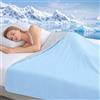 Yanghad Coperta Rinfrescante 150x200 cm, Q-Max >0,4 Coperta Refrigerante Letto, Copriletto Estivo Singolo Double Face, Leggera Traspirante Anallergica, Coperta Estiva Matrimoniale (Blu)