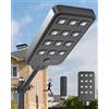Ofuray Of-12600W Lampione Solare Led Esterno con Sensore di Movimento e Crepuscolare, 6500K Super Faro Led Esterno, Impermeabile IP67 Commerciali Lampada Stradale Solari per Giardino, Cortile