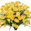 Ruiuzioong Ruiuzi 4 Pezzi Fiori Margherita Artificiali Fiori Finti Plastica Non sbiadiscono Resistente ai Raggi UV Balcone per Giardino Portico Decorazione (Yellow)