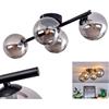 HOFSTEIN Lampada da soffitto Chehalis, 4 luci, in metallo/vetro, colore nero/fumo, moderna, design retrò/vintage, diametro 12 cm, G9, sala da pranzo, camera da letto, soggiorno, cucina