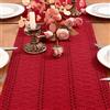 Dremisland Runner da Tavolo 30x240 cm Runner da Tavolo Rosso in Cotone Tovaglia Caffè da Esterno in Tessuto Macramè Boho Vintage Decorazione di Natale Table Runner per Natale Matrimoni Feste Cucina