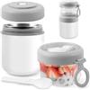 Veftsvy Porta Yogurt Termico 530ml+330ml, Acciaio Inossidabile Tazza Yogurt to Go, Riutilizzabile Porta Vogurt e Cereali con Cucchiaio, per Ufficio, Scuola, Campeggio (Bianco)