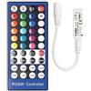 WEB world electronic business Controller Telecomando RF Strisce LED RGBW 4 Canali 40 Tasti 12V 24V Dimmerabile Portata 20m - Bianco e blu