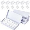 PH PandaHall 4PCS Tinta Piccola per Tavolozza Acquerello Vuota con 24 mezze Padelle e 12 padelle Piene, Custodia Da Viaggio per Pittura Ad Acquerello per Studenti Artisti, Bianco, 6.4x12.3x1.3 cm