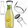 KADAX bottiglie in vetro 1L con tappo a vite - bottiglie del latte vuote da riempire per succhi, latte, smoothie e sciroppi, conservazione alimentare
