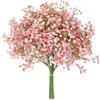 Kozdtiz Ghirlande di velo artificiali, 12 pezzi, erba vela artificiale, 42 cm, decorazione floreale artificiale, Gypsophila Artificial Flowers, per fai da te, matrimonio, casa, decorazione da tavolo (rosa)