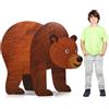 Yookeer Sagoma in cartone a forma di orso marrone da 1,2 m, a grandezza naturale, decorazione per feste di compleanno a tema safari, decorazione per feste di compleanno in cartone della giungla