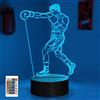 OkiyiD Boxeo - Lampada notturna 3D con telecomando a 16 colori, idea regalo per boxe, sala sportiva, uomo, grotta, palestra, idea regalo per bambini e ragazzi