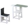 Arredamenti Italia Asse da stiro - sedia SINFONIA, asse da stiro trasformabile con piano di lavoro 81 x 35 cm e portaferro, seduta 40x35 cm, cuscino con schienale incluso, Colore Bianco