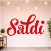 Gigio Store Kit 5 Adesivi SALDI per Vetrine Negozi - Scritte Prespaziate Senza Sfondo in Vinile Rimovibile - Vetrofanie Saldi Estivi/Invernali, Allestimento Vetrine (60x31 cm - Rosso - E)