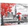 ARTTOR Quadro su Vetro 100x70cm Stampe da Parete in Vetro Londra l'architettura il Big Ben Grandi Decorazione Murale Camera da Letto Cucina 1 pezzo Quadri Moderni Soggiorno Immagini Wall Art GAA100x70-3153