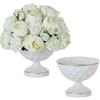 Sziqiqi Bianco Urna Vasi Centrotavola: 15.5 cm Vaso a Urna in Metallo Set di 2 Vasi per Decorazioni di Nozze - Vaso da Tavolo per Composizioni Floreali per Feste di Compleanno