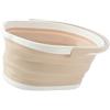 DECOMELODY Secchio Pieghevole per Pulizie Domestiche in Plastica Beige, Contenitore per Acqua Compatto e Salvaspazio, Accessorio per Pulitore Pavimenti in Legno, Piastrelle e Vetro, Adatto