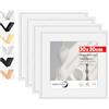 HIMEETIME® 4x Cornice portafoto quadrata da 30x30 cm in legno bianco, per foto da 20x20 cm con tappetino o da 30x30 cm senza tappetino.
