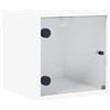 vidaXL Comodino con Anta in Vetro Bianco 35x37x35 cm