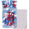BrandMac Spidey & Friends Biancheria da letto per bambini | Copripiumino 140x200 cm + federa 50x70 cm, 100% cotone | Biancheria da letto morbida e traspirante per bambini | Set letto ufficiale supereroi