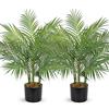 Oairse Palma artificiale Areca da 80 cm, 2 pezzi, pianta di palma artificiale finta pianta tropicale finta albero Dypsis Lutescens piante in vaso per casa, ufficio, balcone, decorazione per interni ed