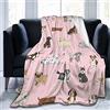 Perinsto Coperta in pile con cani carini, ultra morbida e calda, per tutte le stagioni, decorativa, per letto, sedia, auto, divano, camera da letto, 127 x 101,6 cm