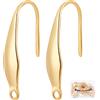 Beebeecraft 100Pz/scatola 18K Placcato Oro 316 in Acciaio Inossidabile Orecchini Ganci di Pesce Francese Orecchini Fili con Foro per DIY Earring Making Kit