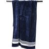 Viterbo Biancheria Telo Mare - Spiaggia - Piscina - Spa - Lancetti In Spugna Jacquard 500Gr - 90X180CM Cotone 100% (Navy Blue) (3411)