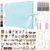 DazSpirit Album Fotografico Personalizzabile Scrapbook, 80 Pagine DIY Album Foto con Copertina Rigida, con 12 Pennarelli e Adesivi, Regalo per Anniversario, Compleanno, Viaggi, Amici, Bambino, Blu
