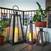 TRIROCKS Set di 3 lanterne in acciaio inox