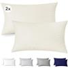 Ôhm Federe 40x70 cm Set da 2 100% Cotone Jersey Beige | Adatte a cuscini standard, guanciali e cuscini decorativi; delicate sulla pelle sensibile e pronte da regalare in set da 2.
