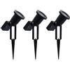 Ledvion - 3x Faretti Solari LED da Terra, 0.29W, 3000K, IP44, Nero, Alluminio, Faretti LED per Esterno