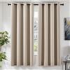 TOPICK Tende Oscuranti per Interni 2 Pezzi L 140 x A 200 cm Curtains Oscurante Tende per Soggiorno e Camera da Letto Termiche Isolanti Anti-Rumore con Anelli Moderne, Beige