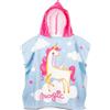 QILZO Asciugamano con cappuccio per bambini, asciugamano unicorno magico, 60 x 60 cm, poncho per bambini, spiaggia e piscina da 2 a 6 anni, poncho per bambina, asciugamano da bagno in microfibra