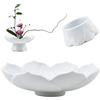 CRAFFANCY Forniture per la Disposizione dei Fiori, Vaso di Fiori di Loto di Colore Bianco Giada Vaso di Fiori in Ceramica per Ikebana Floreale Arte Piatto di Frutta Decorazione Domestica