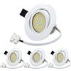 HiBay Faretti LED da Incasso per Cartongesso Orientabile 40° 3,5W Luce Naturale Foro 70-80mm Ultra Slim 27mm Faretti Led Soffitto Rotondo Biano 220V per Interno Cucina Set di 4