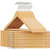 Decor Space Grucce appendiabiti in legno con tacche e barra per pantaloni 43 cm (36 Grucce)