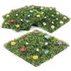MIJOMA Set di 4 tappetini in erba artificiale con fiori, per primavera, Pasqua, matrimonio e compleanno (25 x 25 cm)