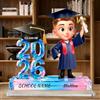 SHKINETARRY Regali di laurea personalizzati classe 2026, targa con statuetta di laureato in cartone animato personalizzata, regalo di laurea per scuola media, liceo e università per il laureato