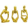 SIMDIM Pensatore Statua Figurine, Ornamenti Statua, Moderni Soprammobili Scultura Statua Ornamenti, Accessori Casa Arredamento, Resinoso Pensiero Statuette Design Casa, Decorazioni Casa Moderna (oro)