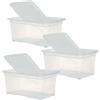 MAURY'S IL NUMERO UNO DEL RISPARMIO SET 3 PZ BOX PORTA INDUMENTI CON RUOTE DIMENSIONI 60X40X28CM (Bianco)