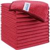 HOMEXCEL Panno in Microfibra Rosso, Confezione da 12 Asciugamani Premium in Microfibra per Auto, Senza Pelucchi, Senza Graffi, Altamente Assorbenti, Stracci Pulizia Riutilizzabili per Auto, Casa
