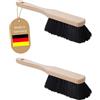 Novaliv Set di 2 spazzole in plastica, scopa in legno, setole morbide, colore nero, scopa per armadio, campeggio, scopa a mano, scopa per auto, scopa ideale per auto, spazzola a mano in legno
