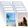 GSHUR Custodia magnetica per foto A4, 12 cornici per foto, cornice autoadesiva con chiusura magnetica, supporto per tasca per annunci, avvisi, documenti, foto, colore: Argento