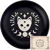 CREATCABIN Piatto Rituale Preghiera del Gatto Ciotola Offerte in Acciaio Inossidabile Vassoio Rotondo Piatto Ciotola Offerte Preghiera Portacandele Carta Divinazione Piatto Gioielli Bruciare 14cm