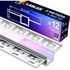 LASLUX Profilo LED per cartongesso, 2 m × 12, canale LED in alluminio, 55,5 × 14,9 mm, dimensioni interne 12 mm per illuminazione da incasso