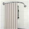 APHTOCF Bastone Tenda Doccia A Pressione Angolare, Aste per Tende A Forma di L Senza Forare Estensibile, Asta Curva Tenda Doccia per Vasca da Bagno in Acciaio Inox, 70-95x70-95cm, Argento