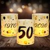 Seutgjie 12 Portacandele per Decorazione da Tavolo 50 Compleanno, Seutgjie 50° Compleanno Matrimonio Anniversario Decorazione Uomo Donna 1976-2026 Nero Oro per Candele o Tealight
