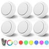 MOUJUCHI Luci Led a Batteria, 6 Pcs Mini Luce adesiva a batteria Luce Led Sottopensile per Scale, Armadio, Sottopensile, Cucina, Corridoio, Camere per Bambini (RGB Bianco)