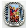 GTBITALY 90.254.36 007 calamita magnete arcangelo san michele michael micheal ovunque proteggimi argento smaltato a mano 3,5 cm