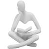 HUSHUI Statua di Lettura del Pensatore, Seduta in Resina Ornamento di Arte Astratta per la Decorazione del Mobile del Soggiorno (Bianco)