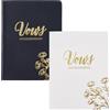 GORGECRAFT 2 pezzo Libri per Voti Nuziali In Pelle con Scritte In Lamina D'Oro e Fiori Libretti per Voti Nuziali Da 3.9x5.2 pollici Libri Degli Ospiti per Matrimoni Elementi Essenziali per La Cerimoni